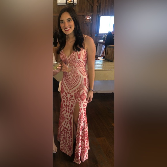 Red & Pink Maxi Dress - Picture 4 of 5